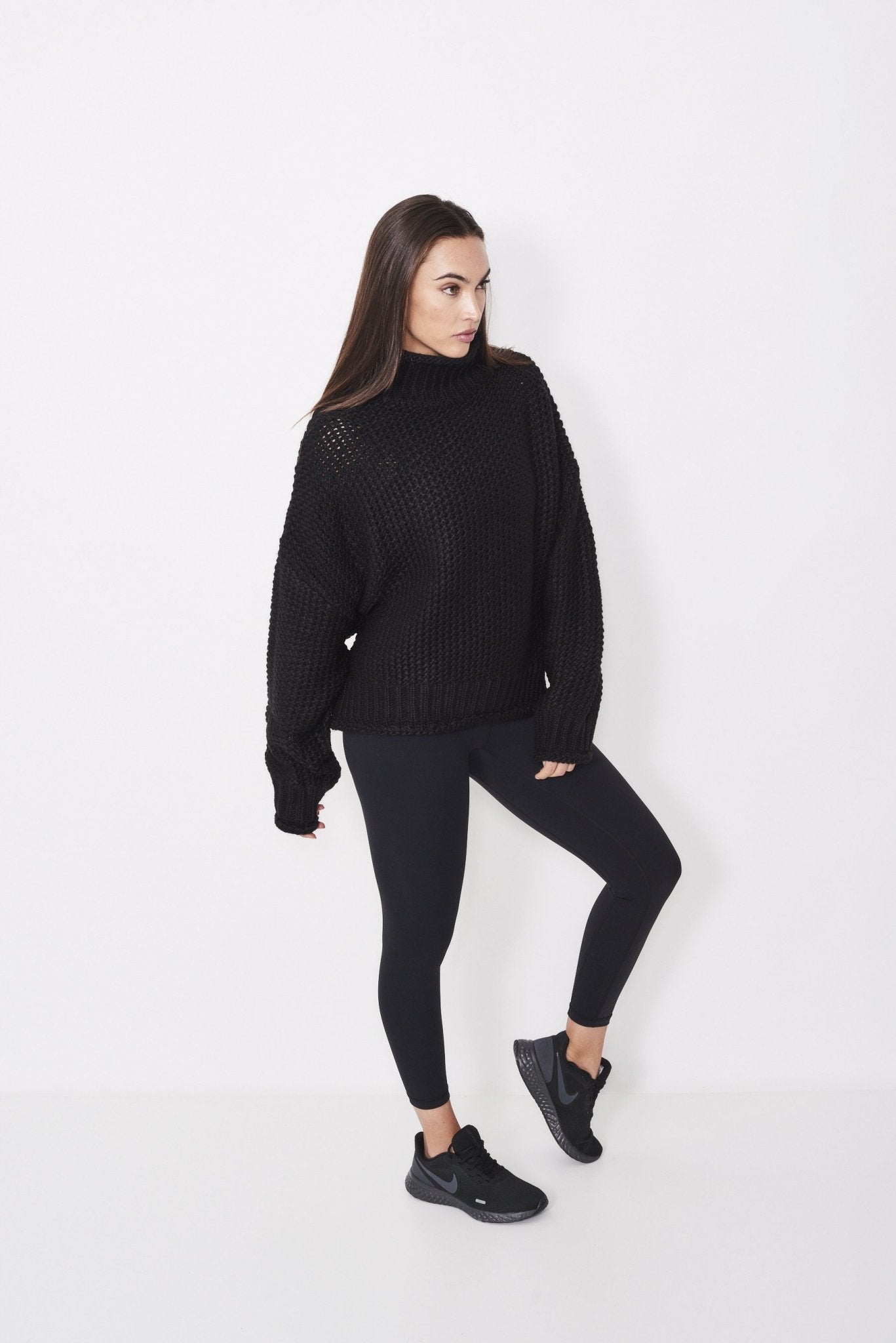 Chunk Knit (Black) Sweater - All Fenix