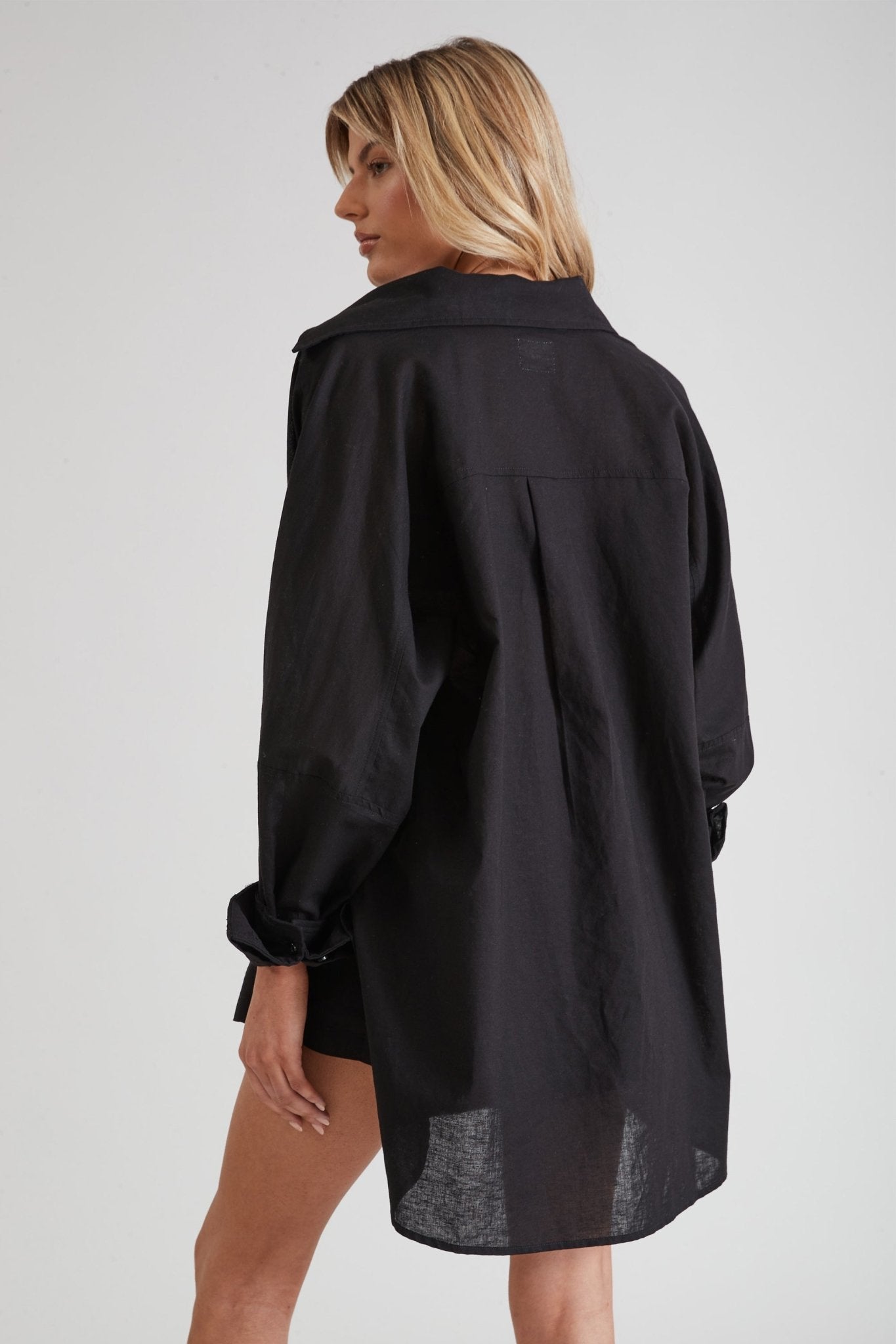 Monaco Linen Shirt (Black) - All Fenix
